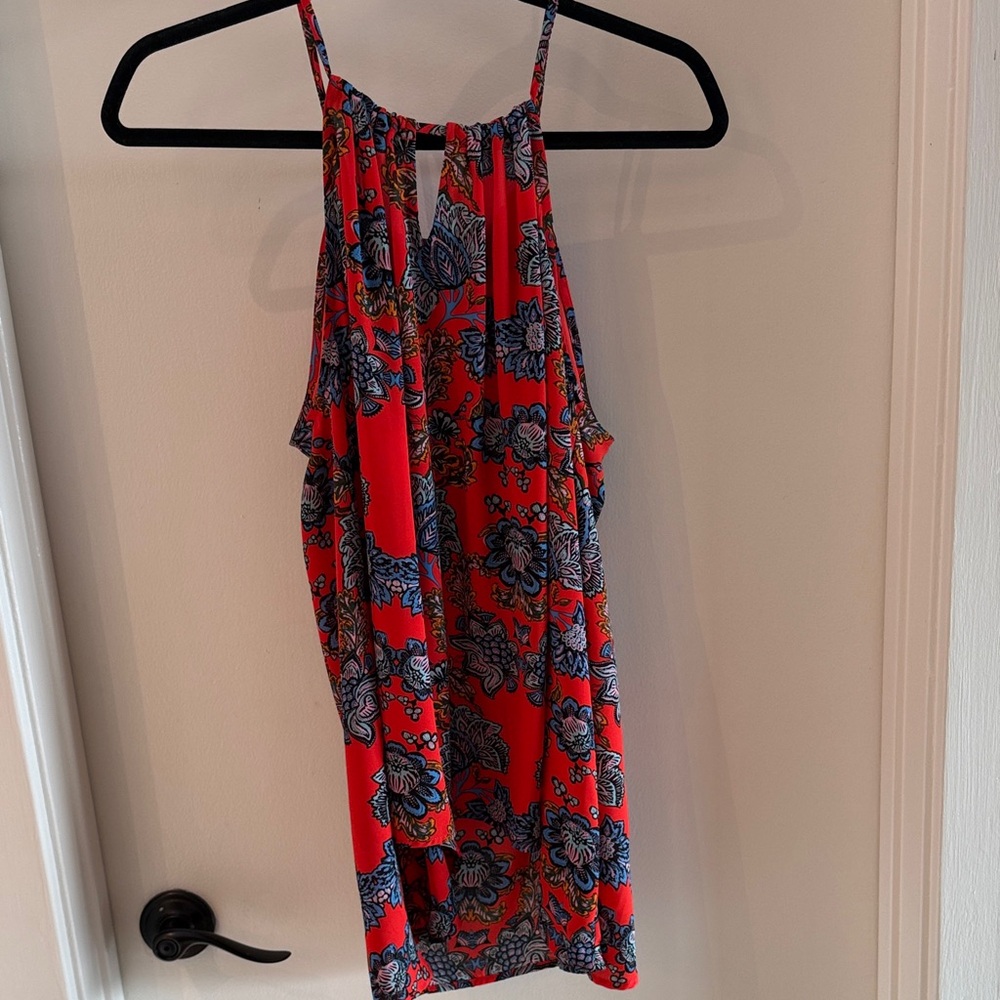 Collective Concepts Red and Blue Floral Camisole